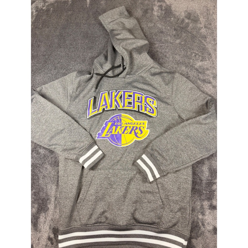 NBA Ultra Game Los Angeles Lakers Hoodie Gray Fleece Sweatshirt Mens Small
